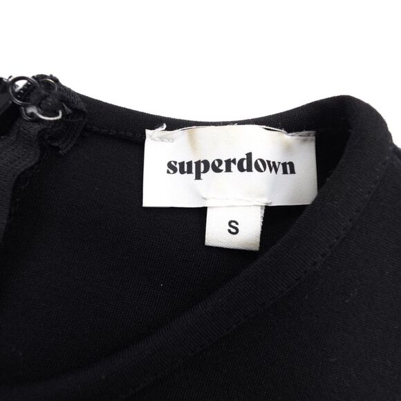 SUPERDOWN Nia Bodycon Dress 90s Sexy Mesh Long Sleeve Mini Black Party Glam Y2k - Picture 2 of 9